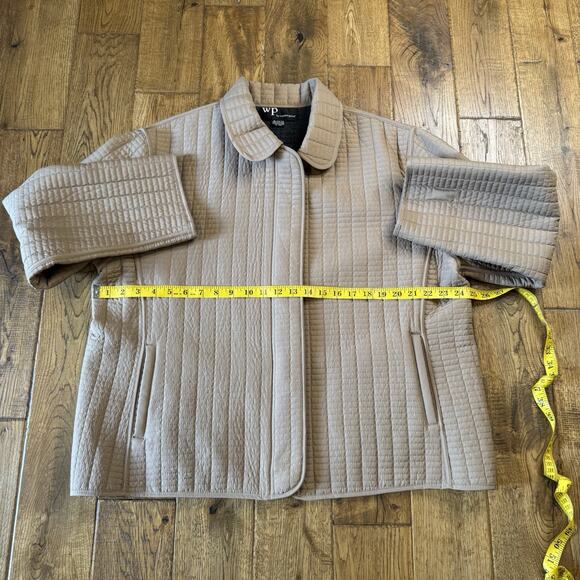 WP by Weatherproof Vintage Brand Quilted Shell Beige Rain Jacket Womens XL - Picture 4 of 7